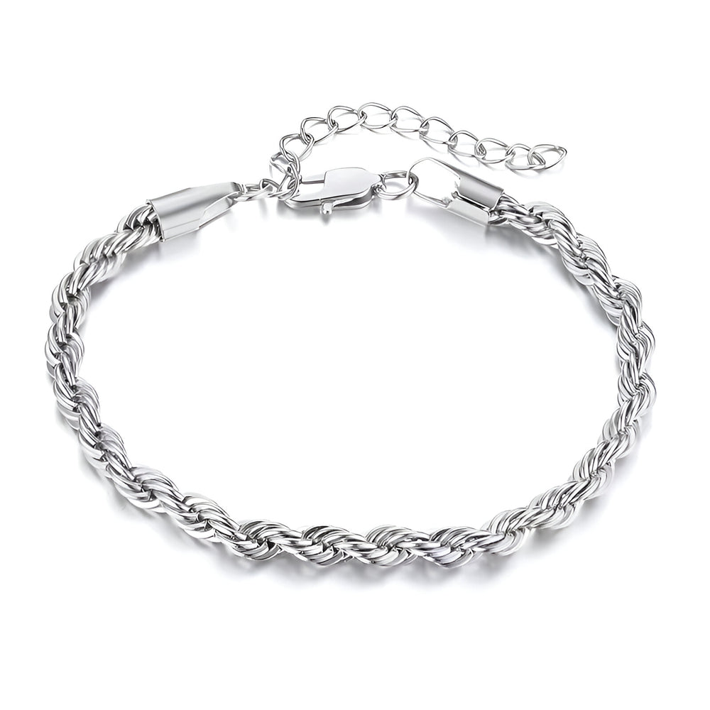 Twisted rope chain bracelet - Silver