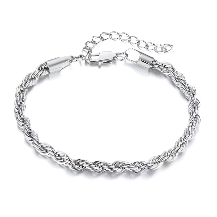 Twisted rope chain bracelet - Silver