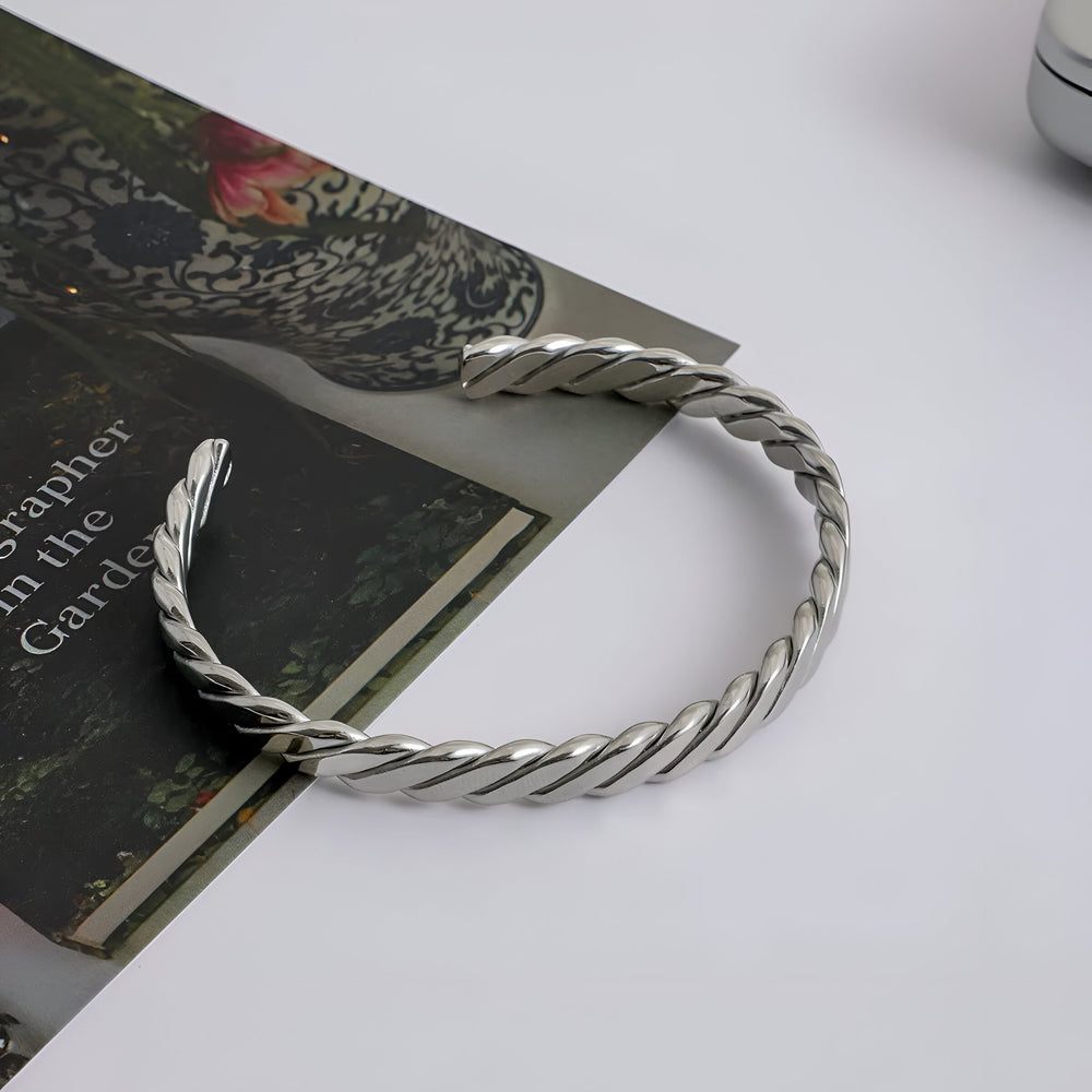 Flat band cuff bangle