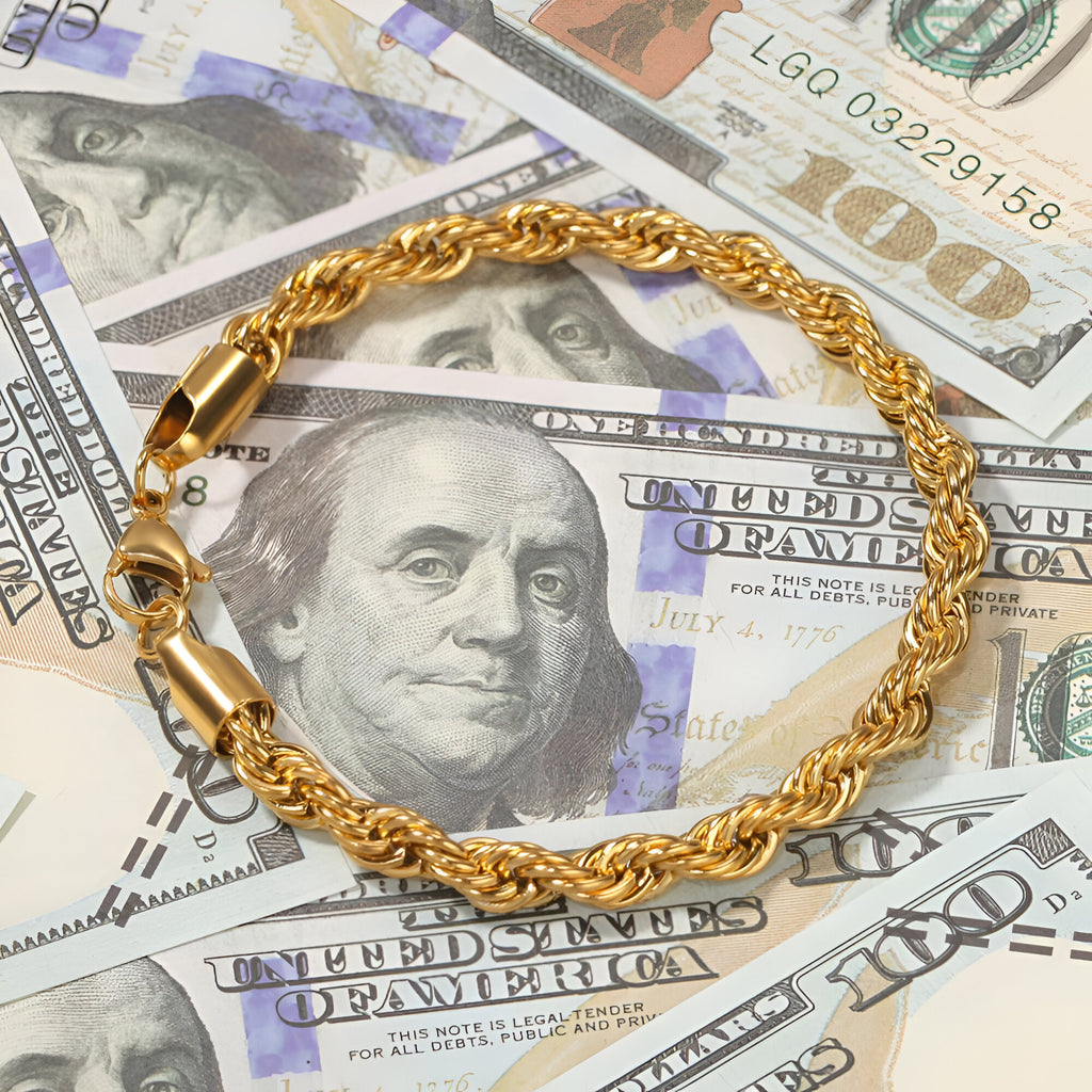 Twisted rope chain bracelet - Gold