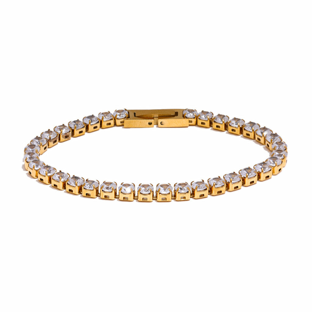 Tennis bracelet white - Gold (18 cm)
