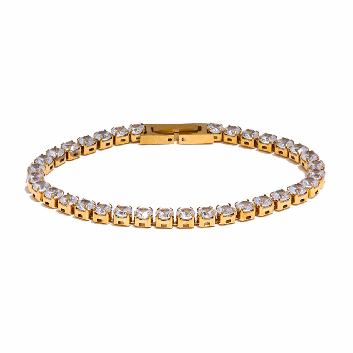 Tennis bracelet white - Gold (18 cm)