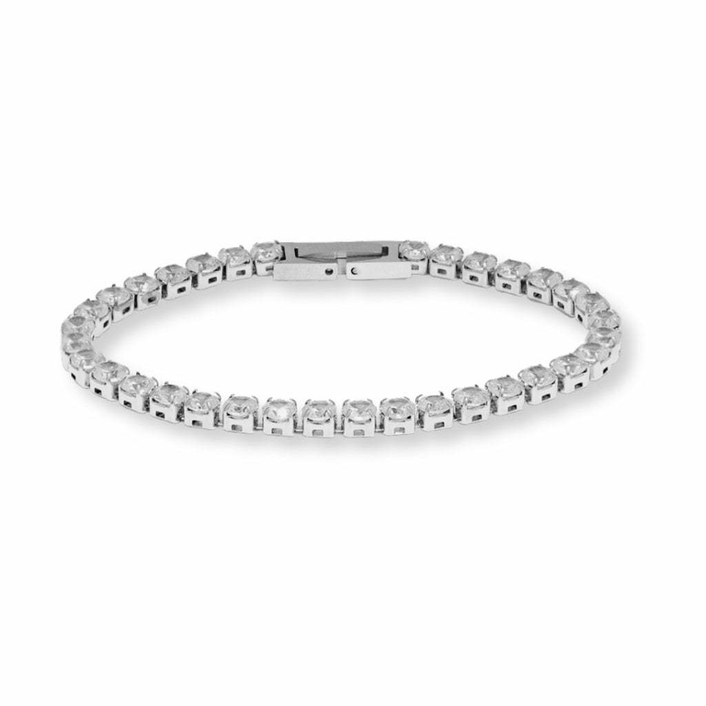 Tennis bracelet white - Silver (18 cm)