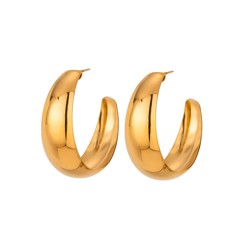 C shaped glossy earrings