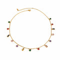 Multi-color crystal necklace
