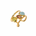 Morandi color stone ring