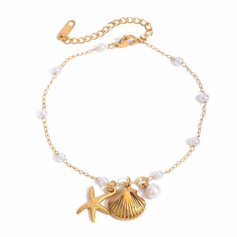 Starfish shell anklet