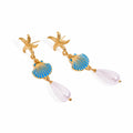 Pearl blue shell earrings