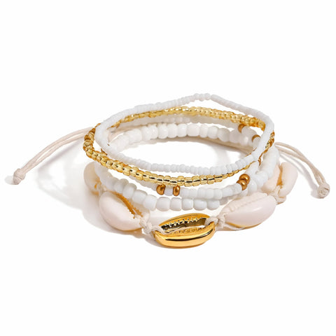 Beaded shell anklet