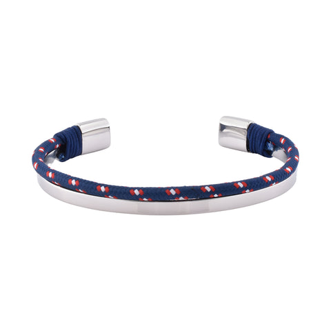 Blue rope bangle - Silver