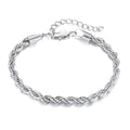 Twisted rope chain bracelet - Silver