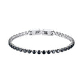 Tennis bracelet black - Silver (19 cm)