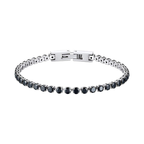 Tennis bracelet black - Silver (19 cm)
