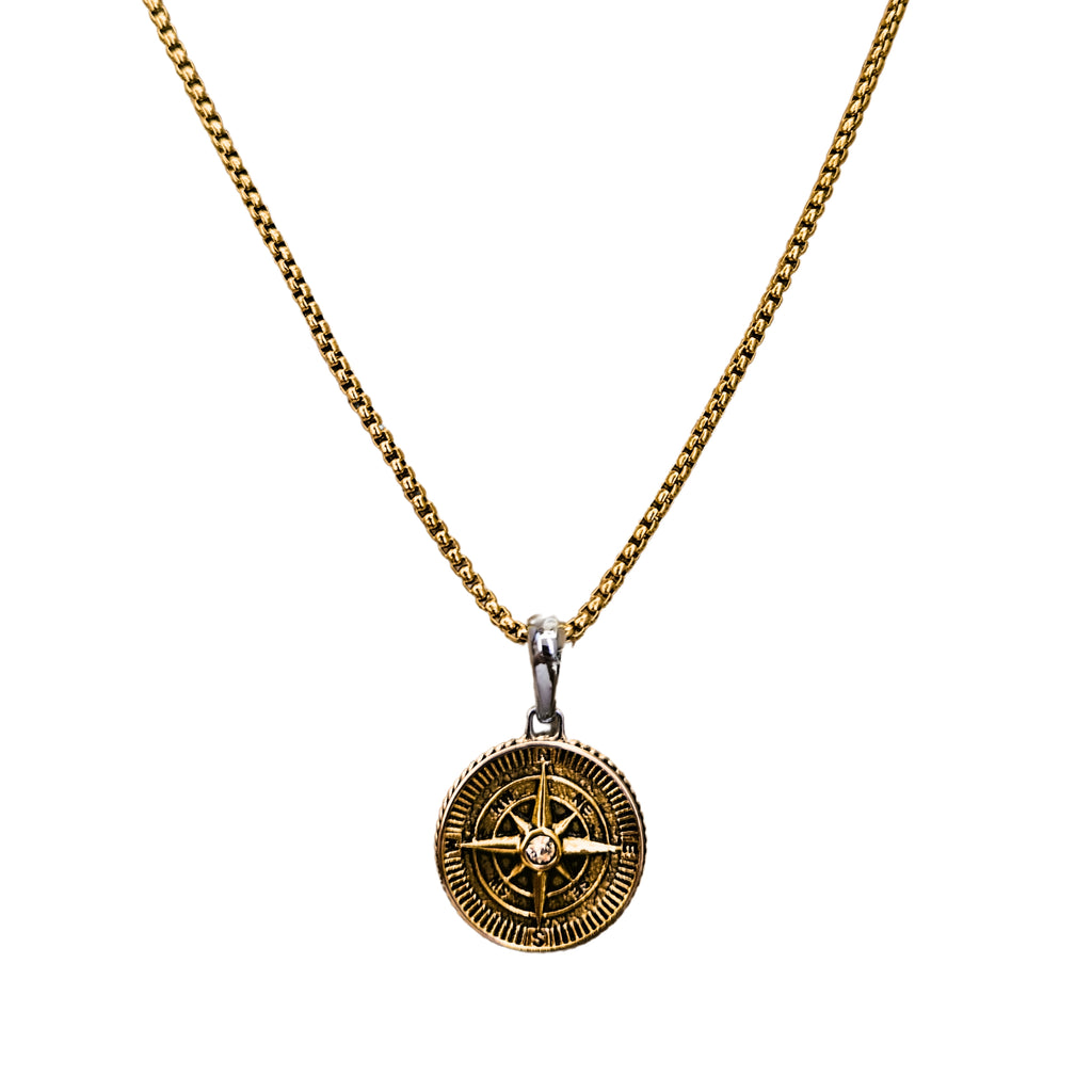 Compass pendant necklace - Gold
