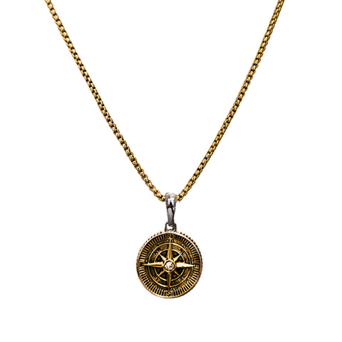 Compass pendant necklace - Gold