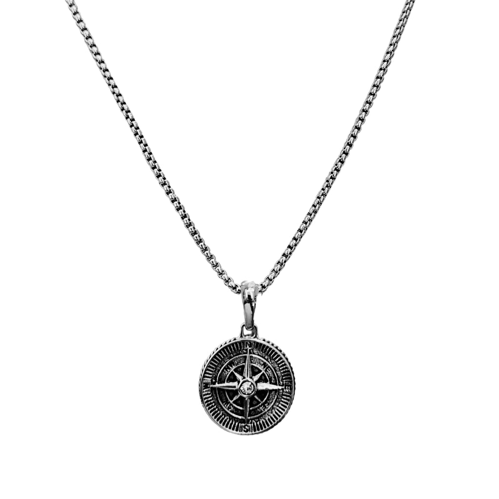 Compass pendant necklace - Silver