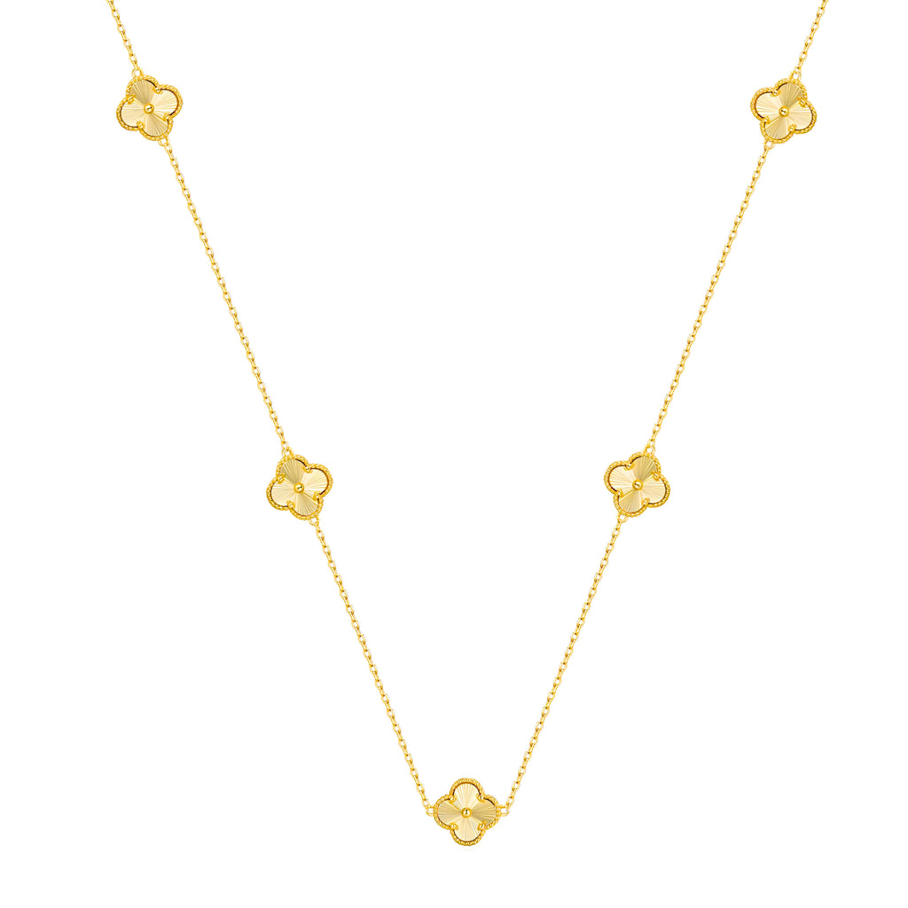 Grass four leaf clover necklace