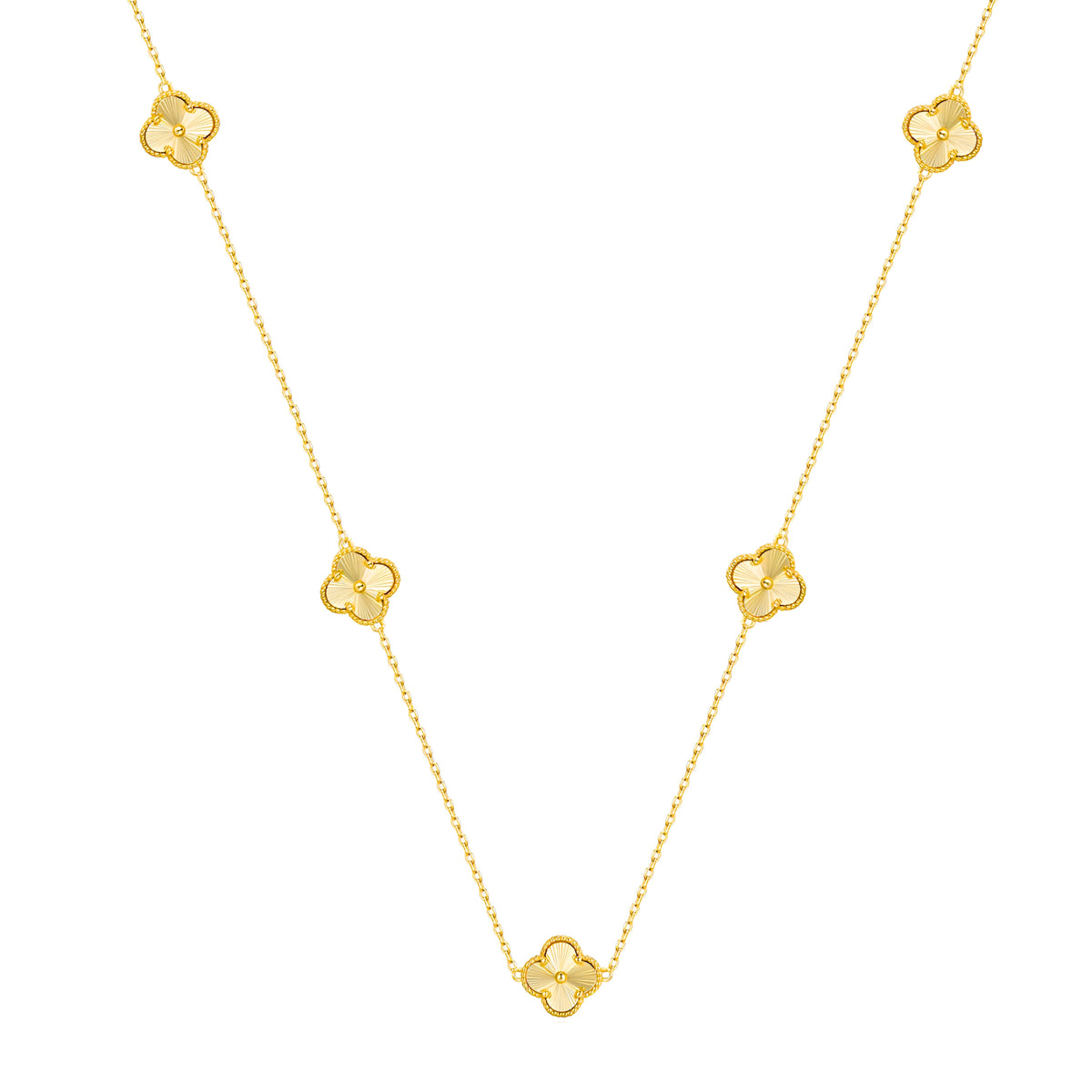 Grass four leaf clover necklace