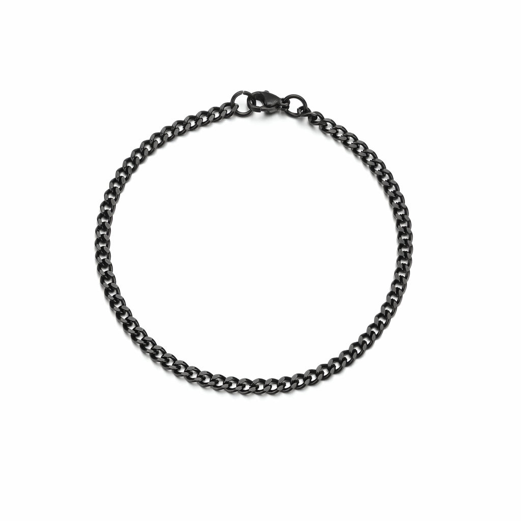Cuban chain bracelet - Black (3mm)
