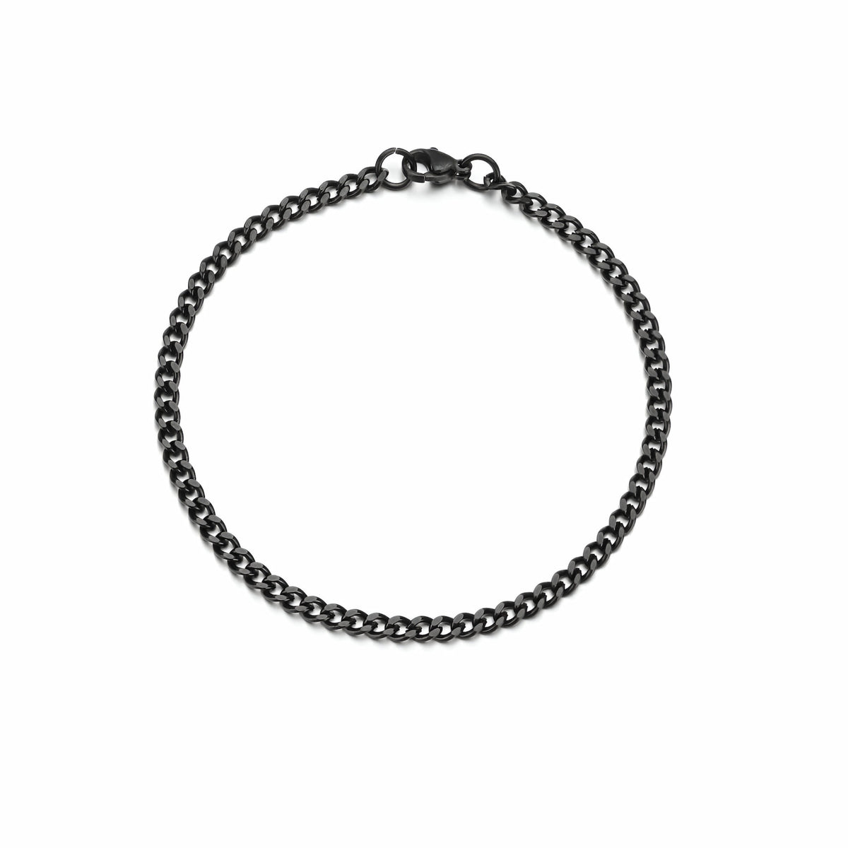 Cuban chain bracelet - Black (3mm)