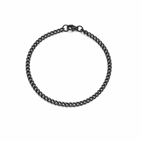 Cuban chain bracelet - Black (3mm)