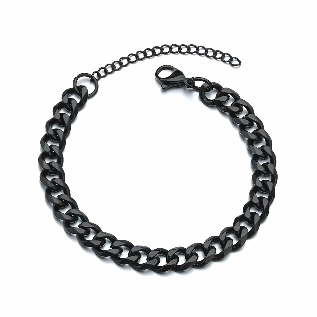 Cuban chain bracelet - Black (7mm)