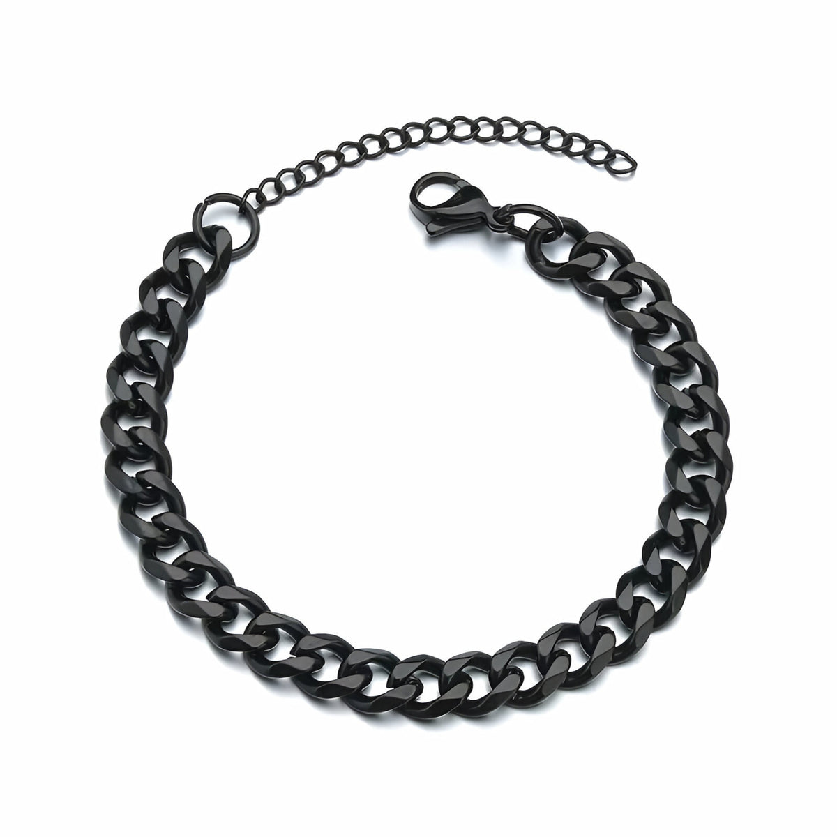 Cuban chain bracelet - Black (7mm)