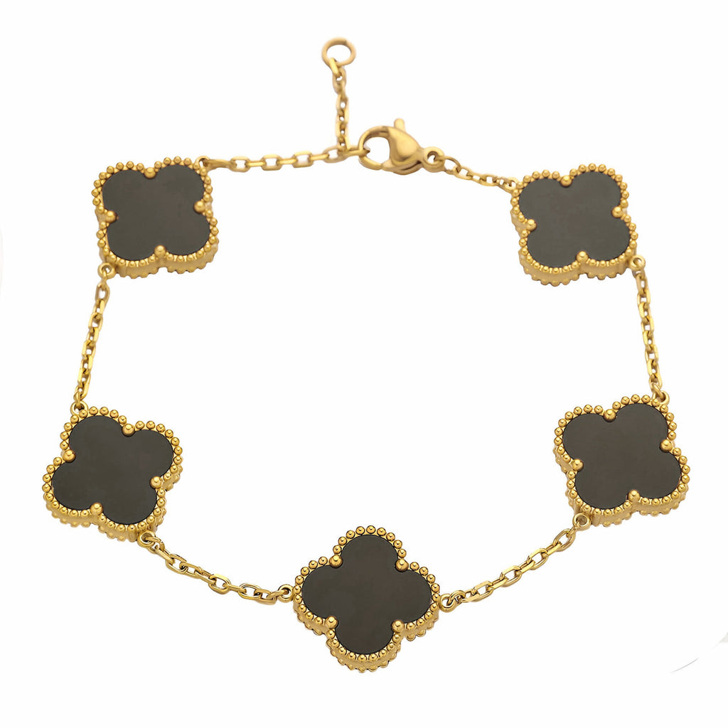 Four leaf clover bracelet - Black