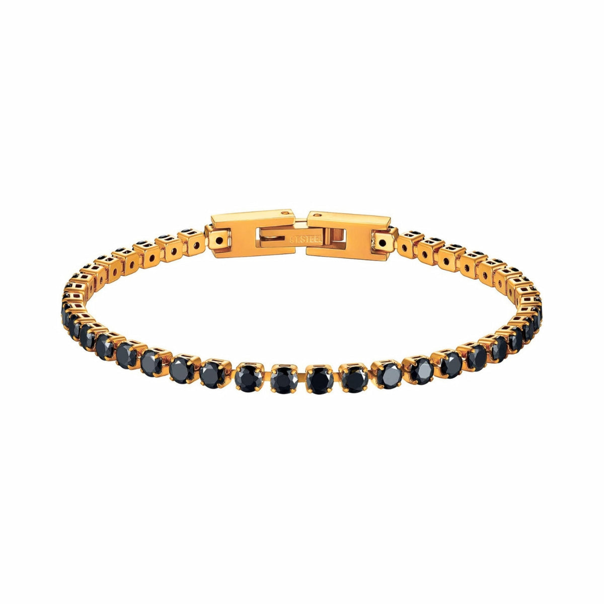 Tennis bracelet black - Gold (19 cm)