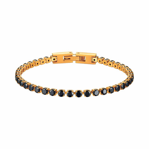 Tennis bracelet black - Gold (19 cm)