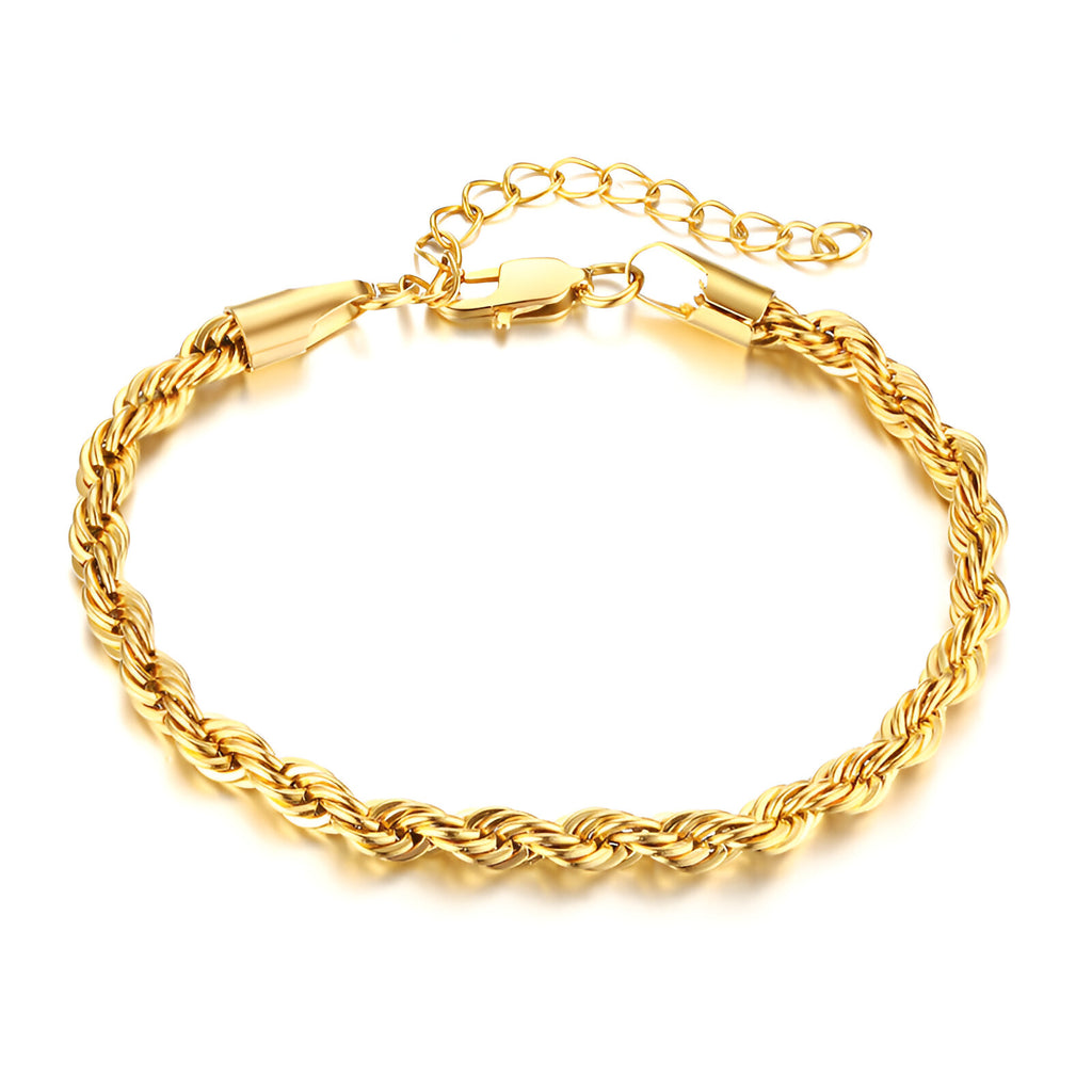 Twisted rope chain bracelet - Gold