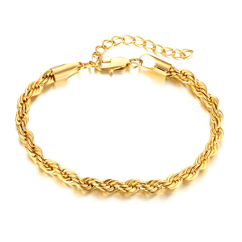 Twisted rope chain bracelet - Gold