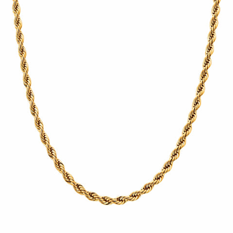 Twisted rope chain necklace - Gold