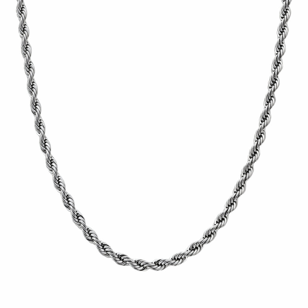 Twisted rope chain necklace - Silver