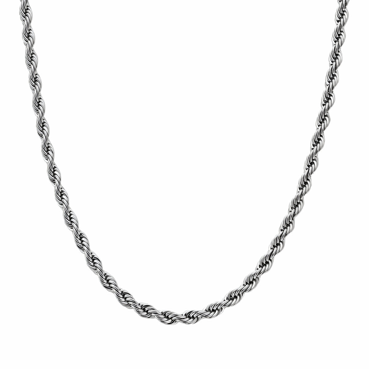 Twisted rope chain necklace - Silver