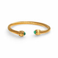 Twist pave bangle - Malachite stone