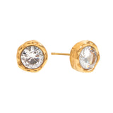 Round zircon stud earrings