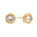 Round zircon stud earrings