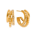 Rhinestone CC hoop earrings
