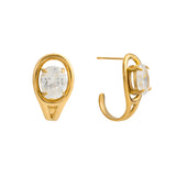 CZ huggie hoop earrings