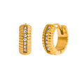 Pave stone hoop earrings