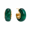 Resin C hoop earrings - Green