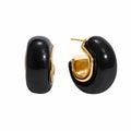 Resin C hoop earrings - Black
