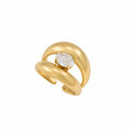 Oval zirconia double layer ring