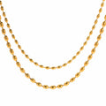 Double layer oval bead chain necklace