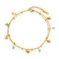 Turquoise stone & Seashell anklet