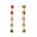 Colorful linear tassel earrings