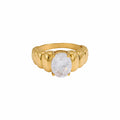 Chunky ribbed zircon ring