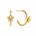 Butterfly & Flower C-hoop earrings