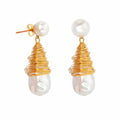 Wrapped pearl earrings